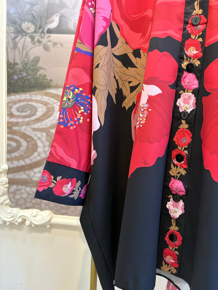 Flora Hakim Yaka Düğmeli bluz ve Pantolon Seti