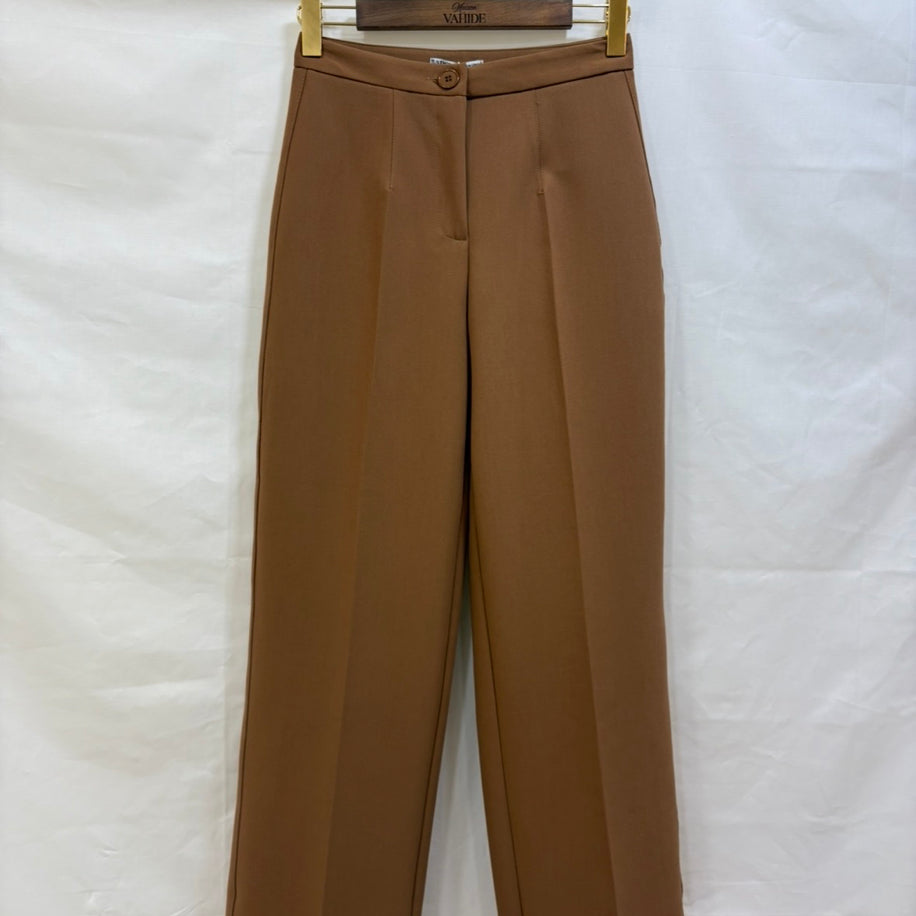 Carla Yüksek Bel Palazzo Kesim Camel Pantolon