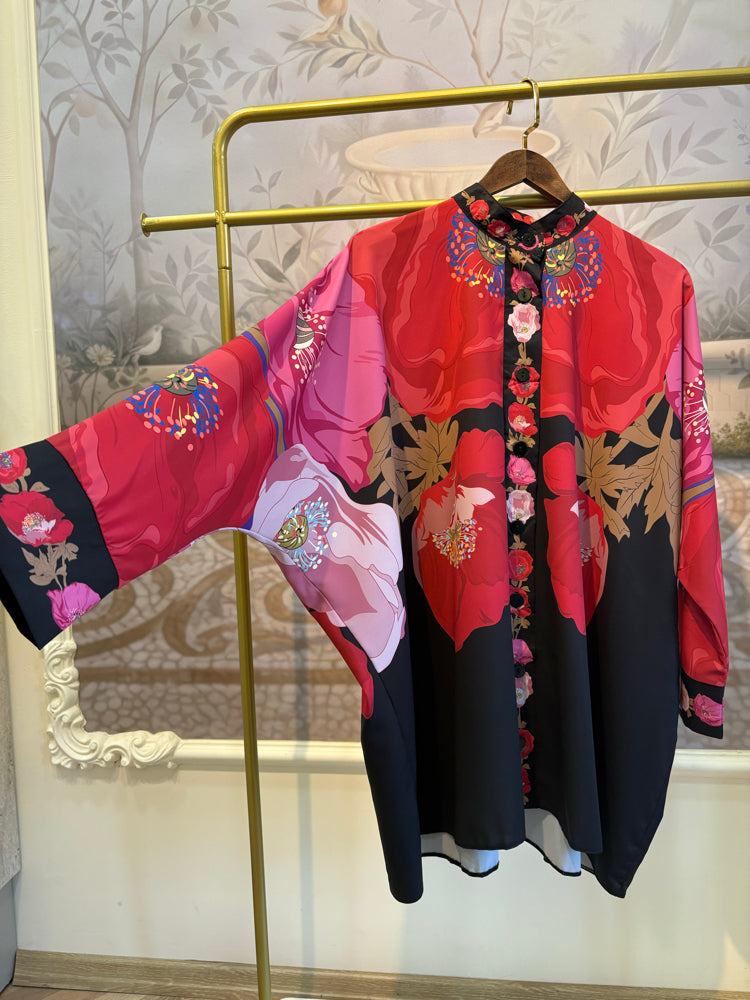 Flora Hakim Yaka Düğmeli bluz ve Pantolon Seti